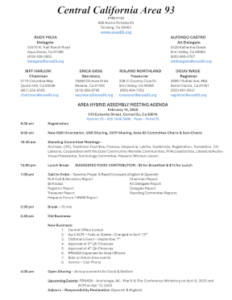 Feb 2025 Area Assembly Meeting

Sun Feb 16th, 9AM-5PM
Camarillo, Ca & Zoom